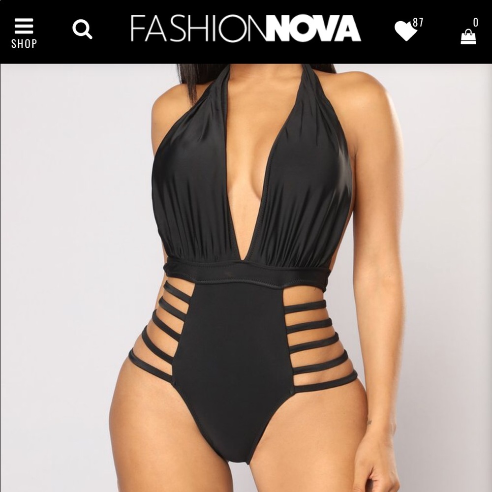Black one piece swimsuit